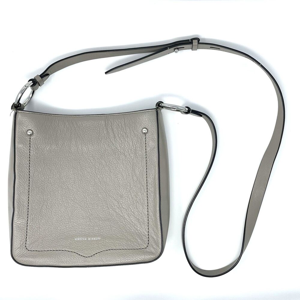 Rebecca Minkoff Jody Leather Feed Bag Taupe‎ Gray